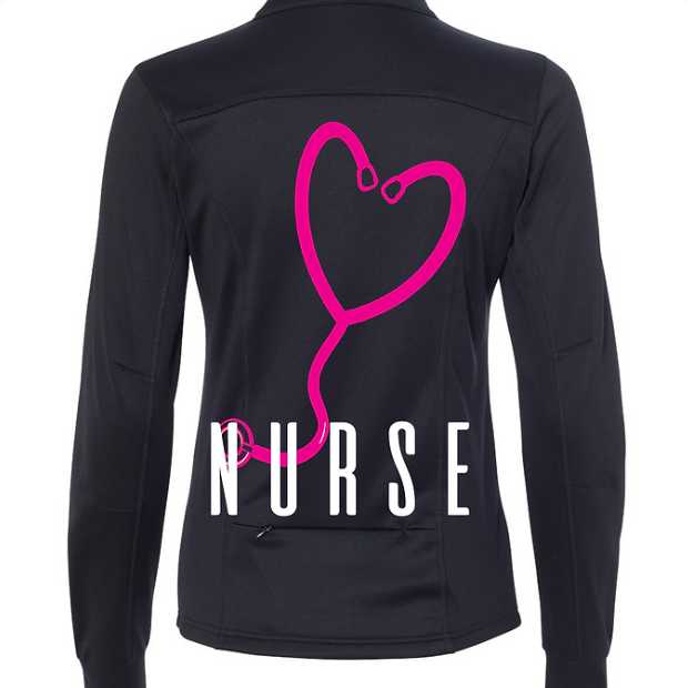 Nurse pink heart women's jacket